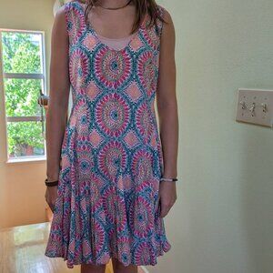 Swishy Party Dress Sleeveless Scoop-neck Sun Dress, Skirt, Vibrant Anthropologie